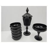 Indiana Black Amethyst  Tiara Compotes & Bowls