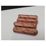4 Rolls Wheat Penny Coins