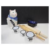 Rolling PIns, Enamel Ware & Cat Cookie Jar