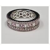 JTV  Stelring PInk & White CZ Ring Sz. 8