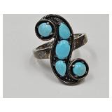JTV Sz. 8 5 Stone Turquoise Ring