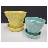 2 McCoy Popttery Planters4 & 6" wide