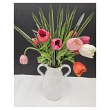Just in Time!  Vase Full of  Realistic Tulips