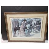 Signed Swanson  & Numbered Framed Art   33 x 25"