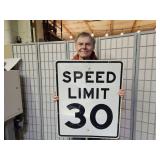 Metal SPEED LIMIT 30 MPH Sign 24 x 30"
