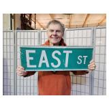 Metal 2 Sided EAST Street 9 x 24" Sign