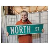 Metal 2 Sided NORTH STREET Sign 9 x 30"