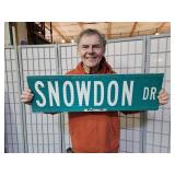 Metal 2 Sided SNOWDON DR. Sign 9 x 30"