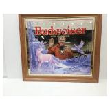 Vintage BUDWEISER BEER Mirror Sign 33 x 30"