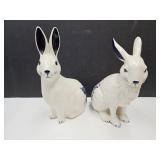 Dedham Pottery Bunny Rabbits  12.5 to 14" high