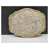 Cowboy Western Silver Plate  Crumrine Buckle