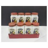 VTG Spice Rack w 8 Glass Spice Holders