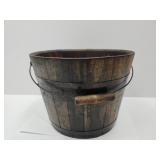 Primitive Woden Syrup Bucket 12" W