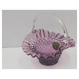 Kanawha Cranberry Glass Basket 63/4 " W