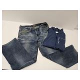 Salvage Jeans SZ 34 & Columbia Pull Over Shirt