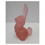 Viking Pink Satin Glass  Bunny 6.5" high