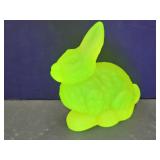 Uranium  Bunny   5" high Moser?  Glass