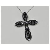 Sterling Silver Cross Pendant ,Sterling Chain18 "