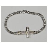 Sterling Silver Cross Bracelet