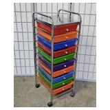 10 Drawer Roll Around Cabinet 13 x 15 x 36" high