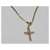 Beautiful 14k Gold Cross w 14k Chain 18"