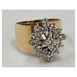 Beautiful VTG 14K Gold Ring with Diamonds SZ 4.5
