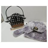 Metal Magaxzine Rack & New Bathroom Rug Set