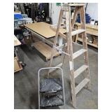 Cosco 2 Step Ladder & 5  Ft Wood Ladder