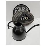 Garden Hose, Reel &  Flower Water Can