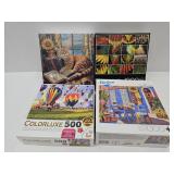 4 Puzzles, 2 Unopened Sleeping Cat,  Floral +