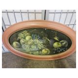 Antique Oval Frame  with  Art  Print 33 x 19"