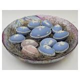 12 Wedgewood Easter Egg Trinket Boxesw Glass Bowl