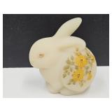 Hand Painted Signed Burmese FENTON Glass Bunny 3"