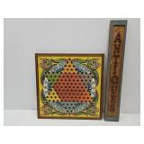 2 Sided Game Board & Antiques Sign 3.5 x 23"