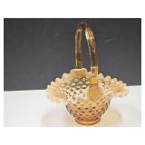 Fenton Hobnail Glass Basket 8' high