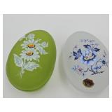 Westmoreland Hand Painted  Satin Glass Eggs 3.5'