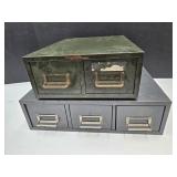 2 Metal File Boxes 12' Steel Master & 18' Grey