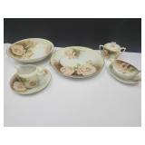 Prussia R & S Tillowitz Bowl, Cream, Sugar Saucer+