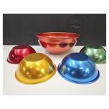Vintage Aluminum 5 Pc Bowl Set  6.5 to 10' wide