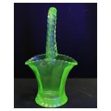Uranium Glass Basket 3 1/4 W
