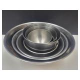 Stainless Steel Lot of Bowls  5 1/4' to 13' wide