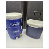 5 g Igloo  Drinker Dispenser & 13' W Coleman Coolr