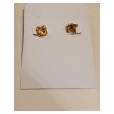 Gold Filled Earrings w Orange Gemstone