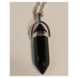 Obsidian Point Pendant on Chain