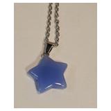 Blue Azurite Star Pendant on Chain