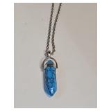 Blue Howlite Pendant Necklace on Chain