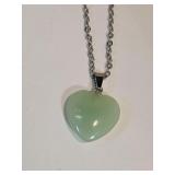 Jade Heart Pendant on Chain