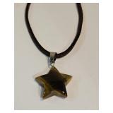Tiger's Eye Stone Star Pendant Necklace