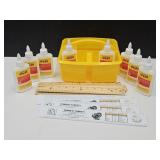 New School Glue with Caddy & Rulers