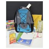 New Teal / Black Back Pack with School Supplies